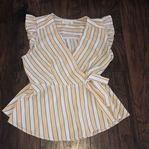 Navy and Yellow Blouse